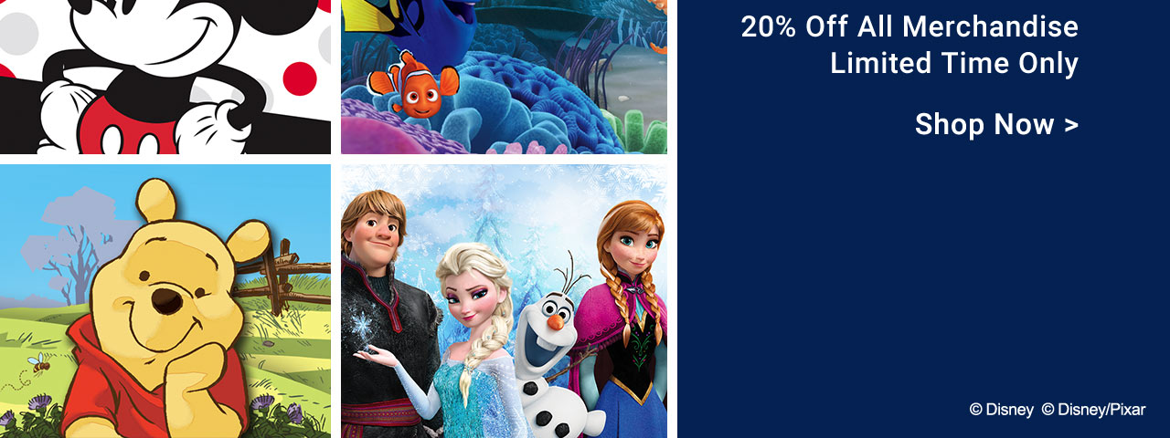 20% Off All Disney Merchandise - Limited Time Only
