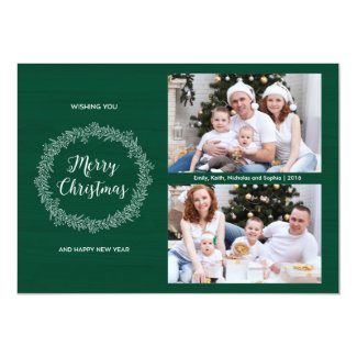 Christmas Wreath Holiday Photo Card