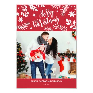 Merry Christmas Branches Holiday Photo Card