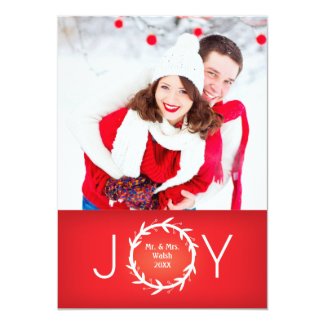 Wreath Joy Holiday Photo Card
