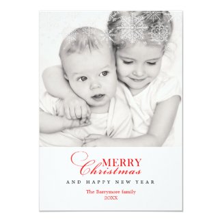 Elegant Snowflakes Merry Christmas Card