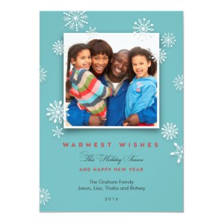 Snowflakes Holiday Photo Holiday Card