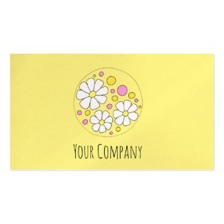 Modern Daisy Flower Floral Small Business Business Card