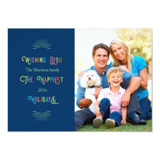 Colorful Happiest Holidays Photo Card