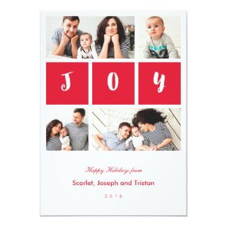 Joy Photo Collage Holiday Card