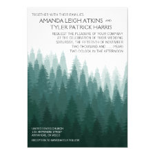 Rustic Evergreen Pine Tree Wedding Invitations
