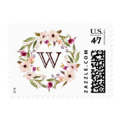 Bohemian Floral Wreath Monogram Stamp