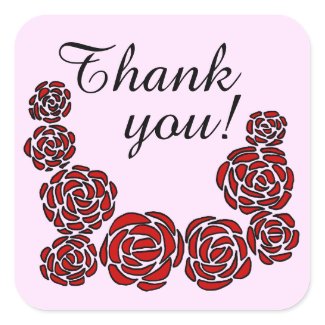 Stylish Stickers Illustrated Border of Red Roses