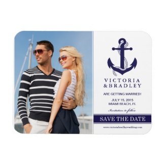 Nautical Save The Date Photo Magnet