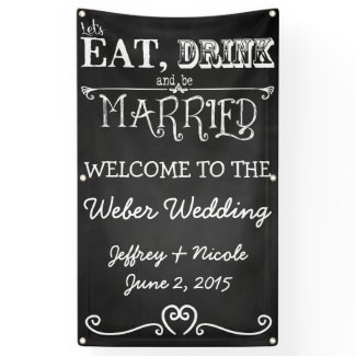 Chalkboard Personalized Custom Wedding Banner
