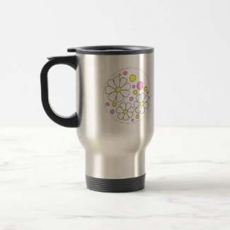 Retro Daisy Flowers for Bridesmaid Gift Travel Mug