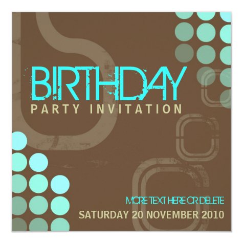 Retro Electro Party Birthday Invitation