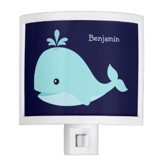 Cute Light Blue Whale Personalized