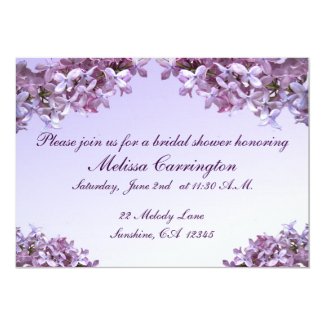 Floral Lilac Flowers Bridal Shower Card