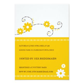 Modern Floral Bridal Shower Invitations -Yellow