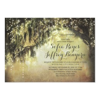 Rustic Southern Wedding Invitation with Spanish Moss