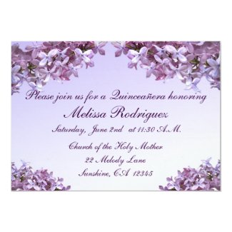 Lilac Quinceanera Card
