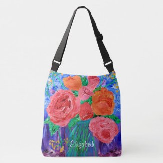Bouquet of English Roses in Mason Jar Painting Tote Bag
