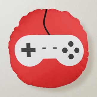Kawaii Cute Gamepad for the Nerd Geeks Round Pillow