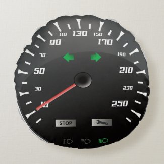 Speedometer Round Pillow
