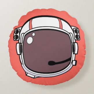 Astronaut Helmet for the Nerd Geeks Round Pillow