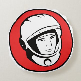 Yuri Gagarin's Night Logo for the Nerd Geeks Round Pillow