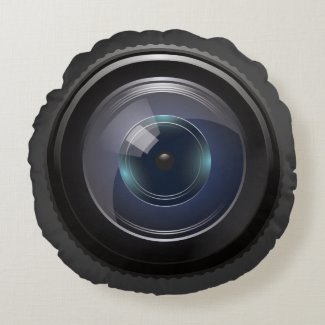 Camera Lens for the Nerd Geeks Round Pillow