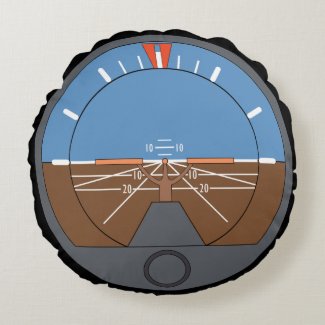 Dashboard Airplane Altitude Indicator Round Pillow