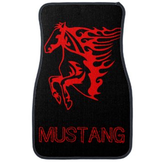 Flaming Fire Red Stallion Mustang Wild Horse Car Floor Mat