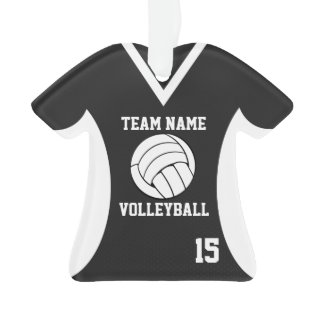 Volleyball Sports Jersey Black with Photo Ornament