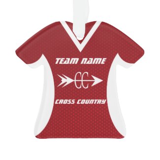 Cross Country Red Sports Jersey Ornament
