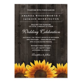 Country Sunflowers Wedding Invitation