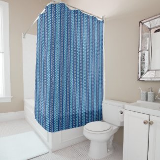 Modern Blue Shower Curtain