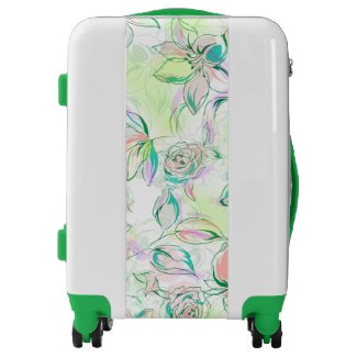 Watercolor Hand Painted Roses Luggage