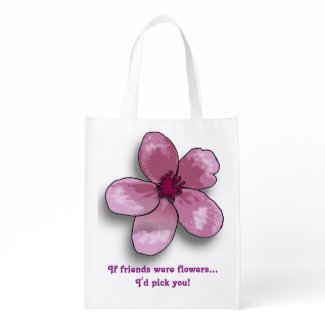 Beautiful Purple Flower Grocery Bag