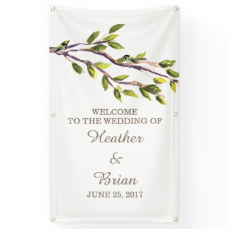 Brushed Branches Wedding Banner