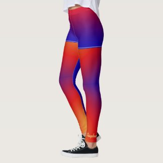 Personalized Vivid Rainbow with Fake Blue Shorts Leggings