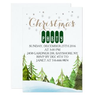 Winter wonderland Christmas party invitations