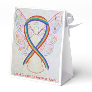 Rainbow Awareness Ribbon Angel Party Favor Boxes