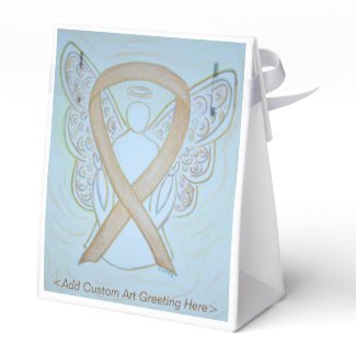 Pastel Gold Awareness Ribbon Angel Party Favor Box