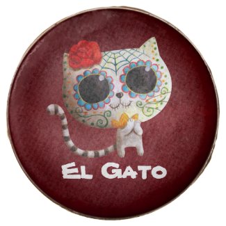 The Day of The Dead Cute Cat Chocolate Dipped Oreo