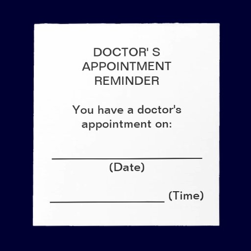 Doctor's Appointment Reminder Notepad