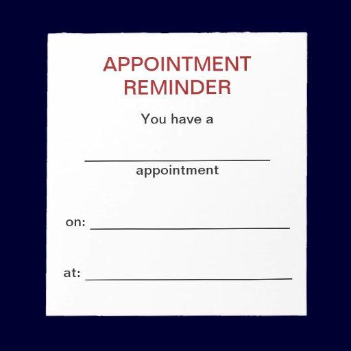 Appointment Reminder Notepad