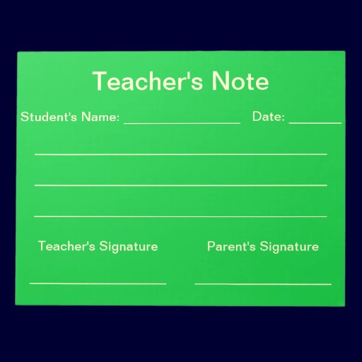 Teacher's Note Notepad (Green)