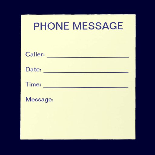 Phone Message Notepad