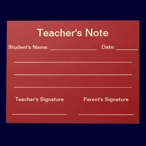 Teacher's Note Notepad (Red)