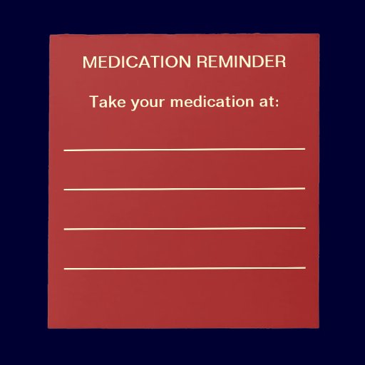 Medication Reminder Notepad