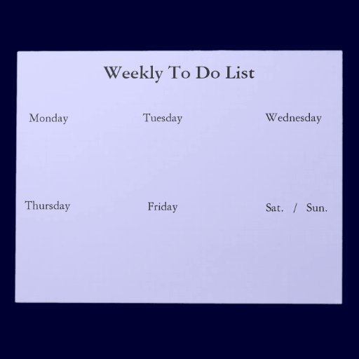 Weekly To Do List Notepad