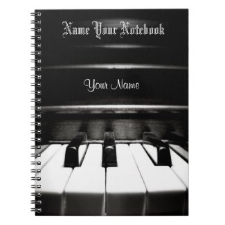 Personalized Black Piano Music Notebook