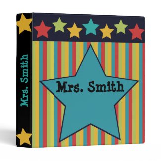 Colorful Stars and Stripes 3 Ring Binder